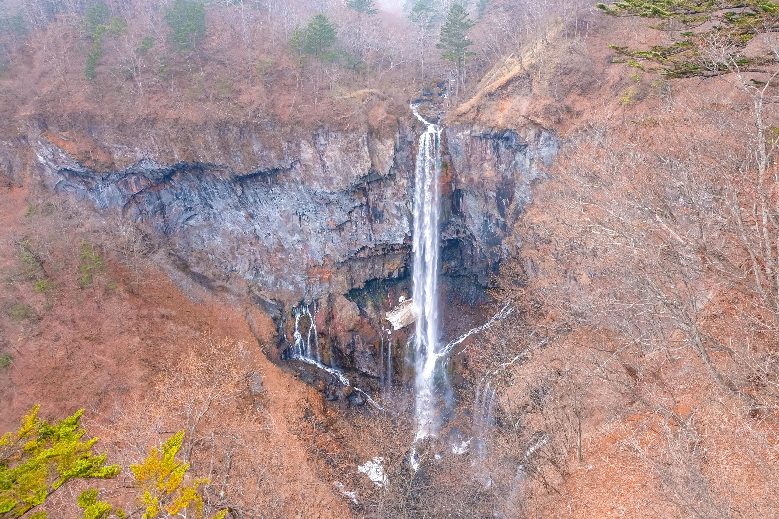 The stunning Kegon Falls in April in Nikko Japan