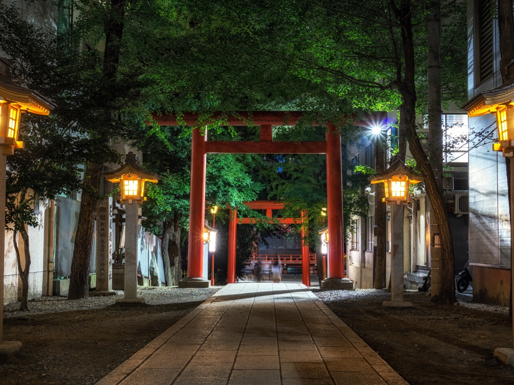 The torii gates at Hanazono shrine in Shinjuku