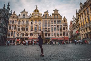 Cory admiring the Brussels main squares and experiencing the city's beauty