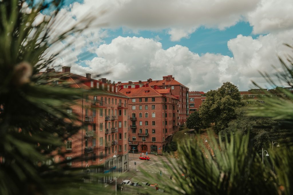 Things to do in Gothenburg seeing the city from above through leafy greens