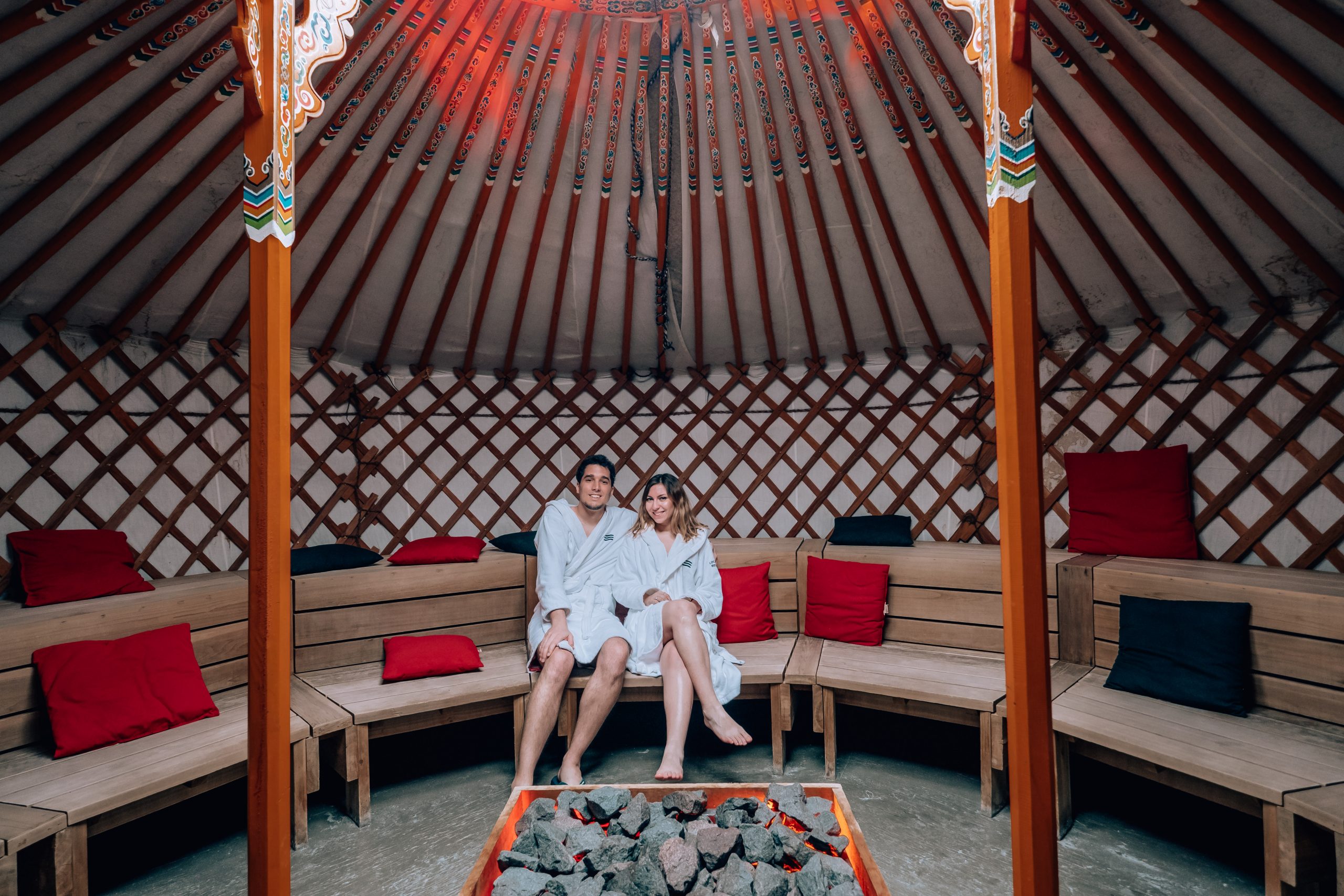 Time spent in Nordik Spa Couple together enjoying the time together Time spent in Nordik Spa Couple together enjoying the time together