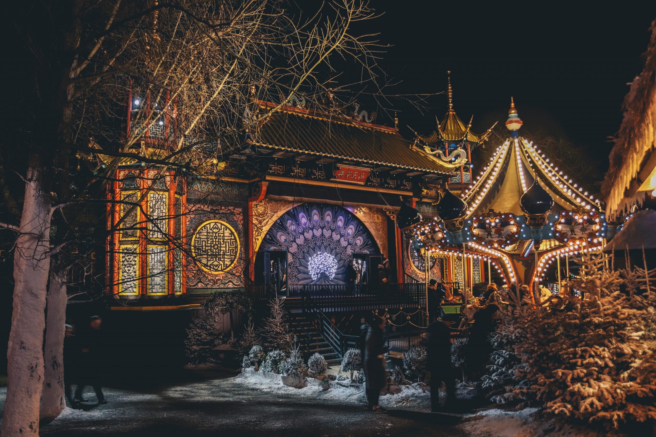 Tivoli Gardens in Copenhagen in Winter