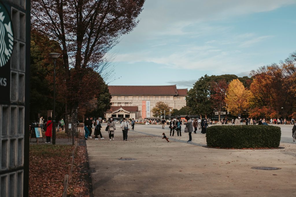 Tokyo National Museum from afar in Ueno Park