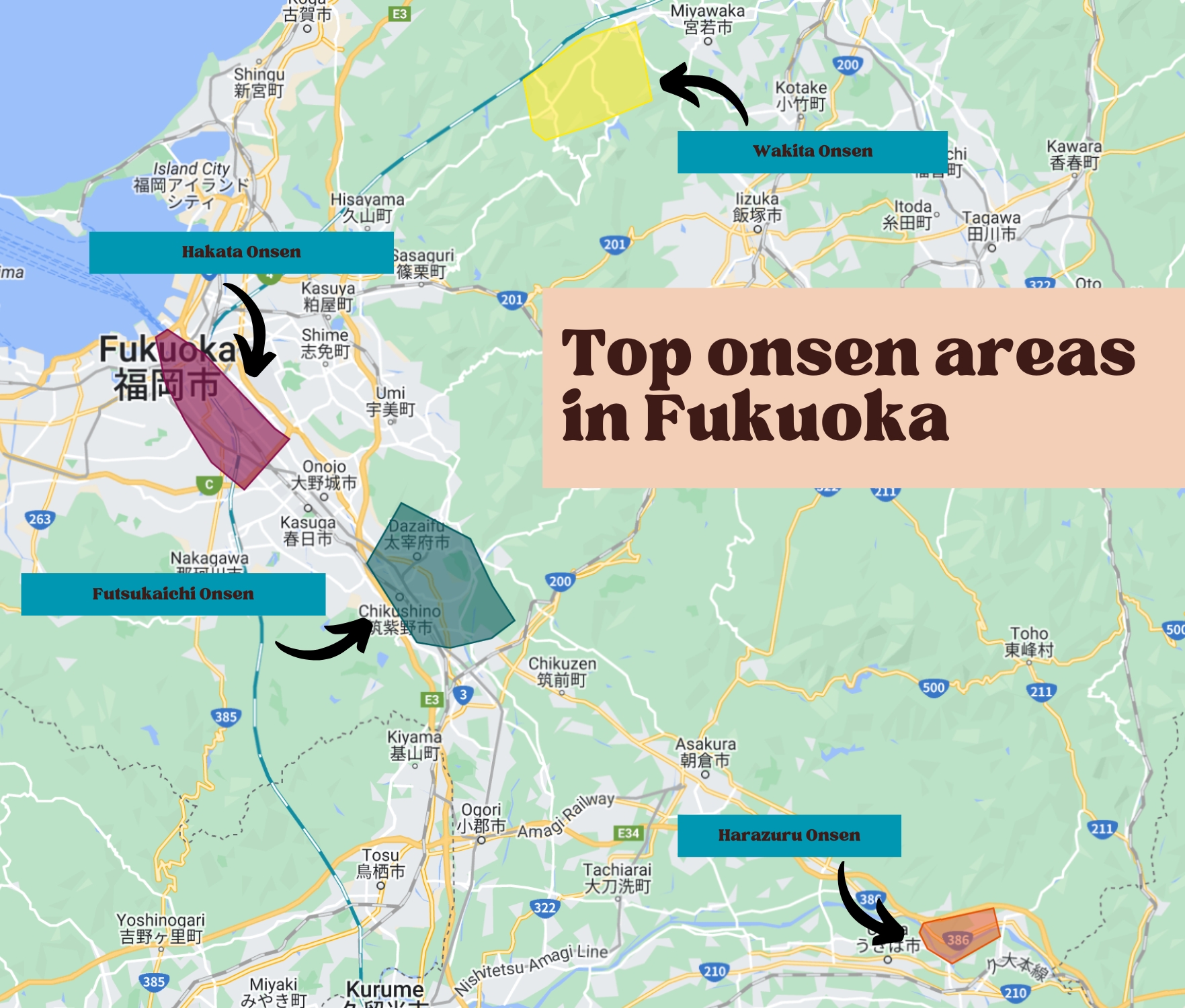 Top Fukuoka onsen areas