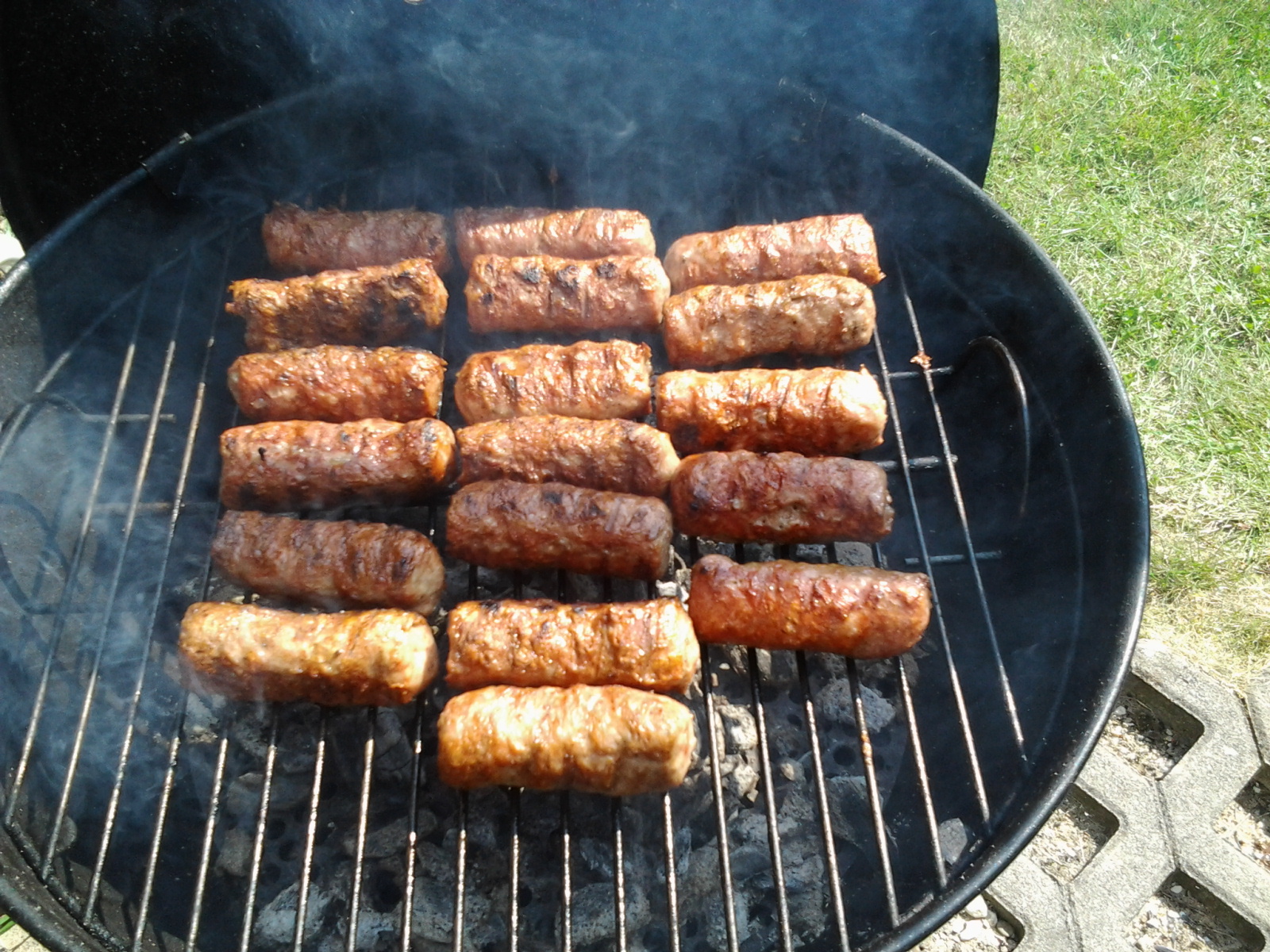 Traditional mici on the grill - Romanian food