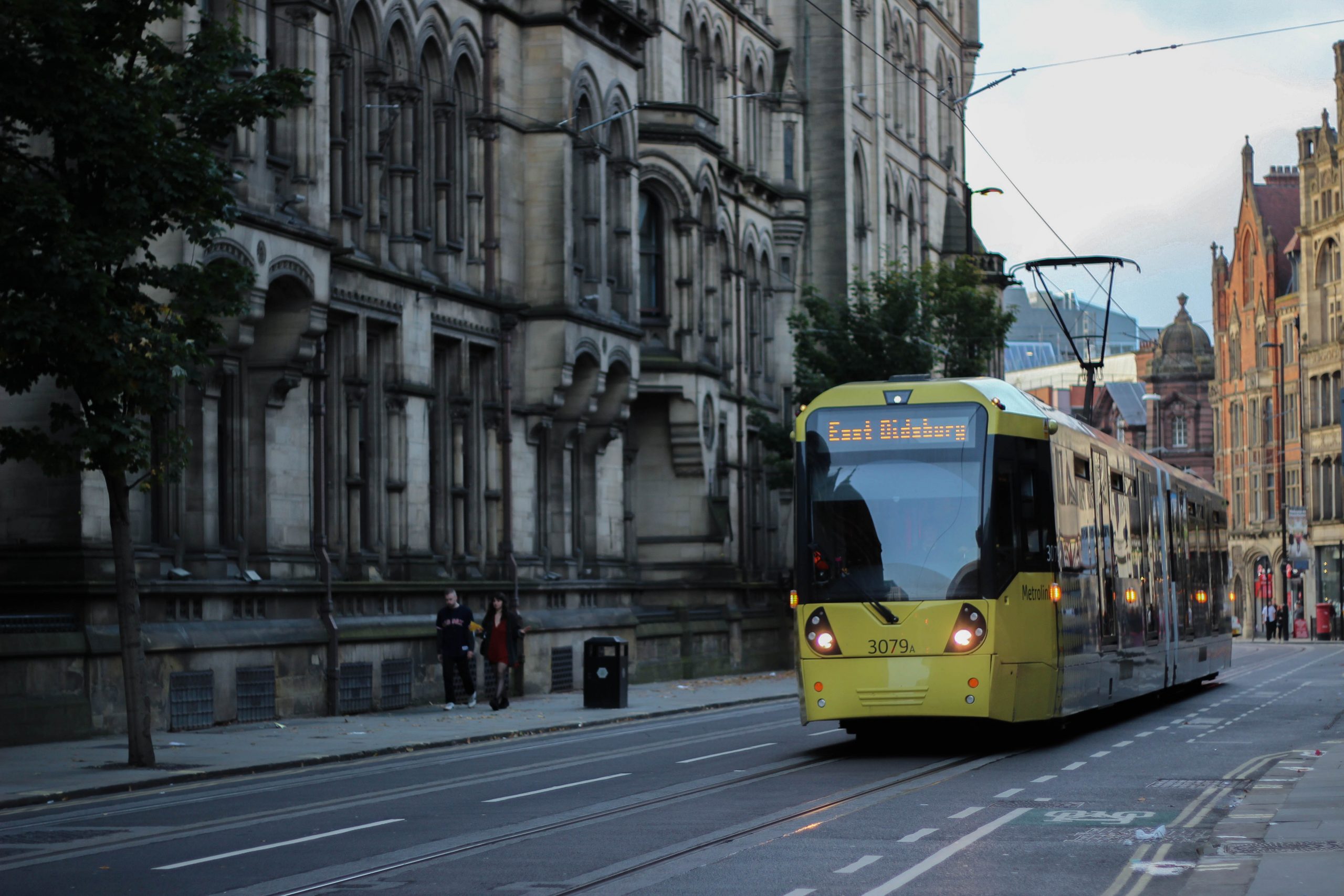 Tram going to East Didsbury from City centre