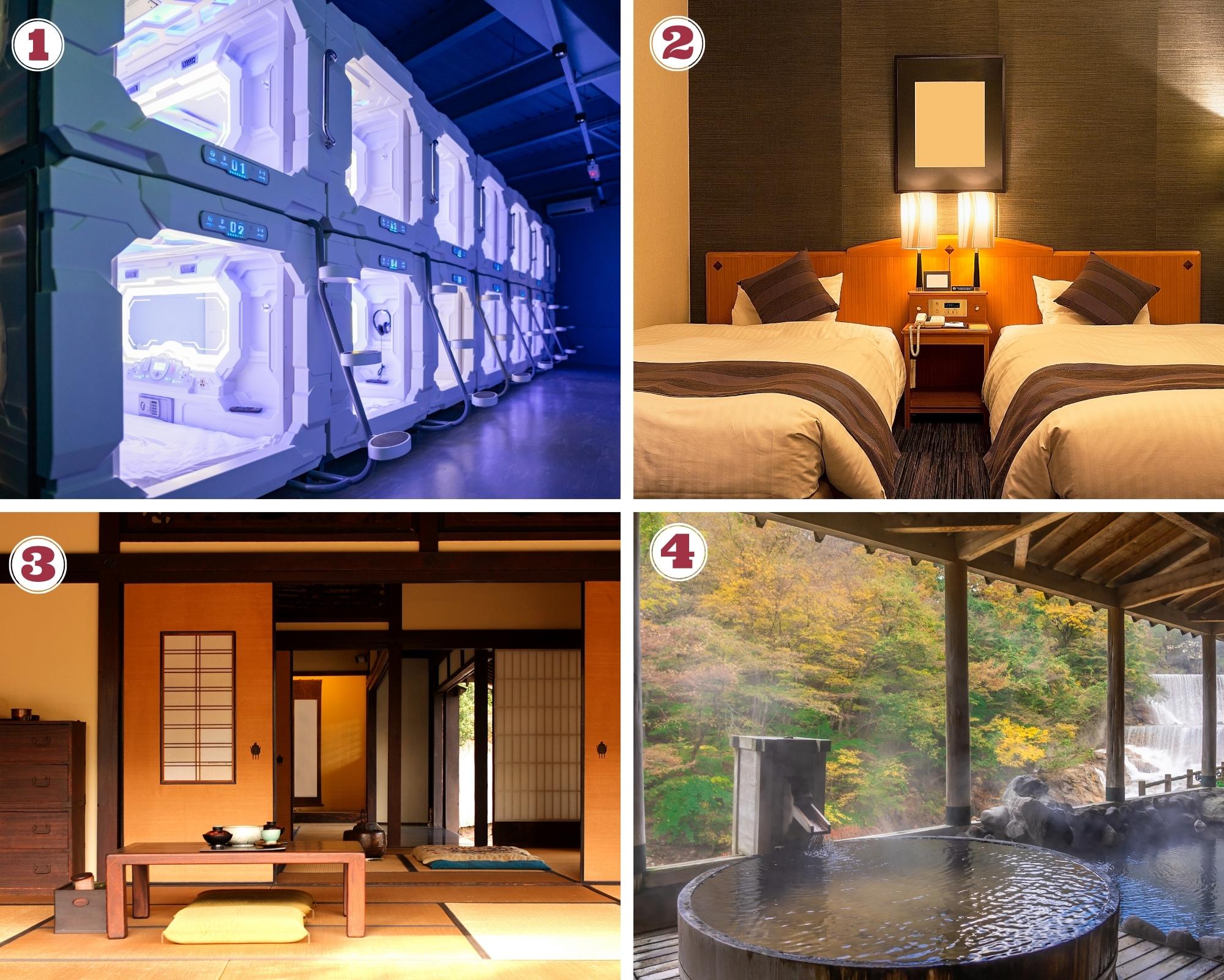 Various accommodation options in Japan