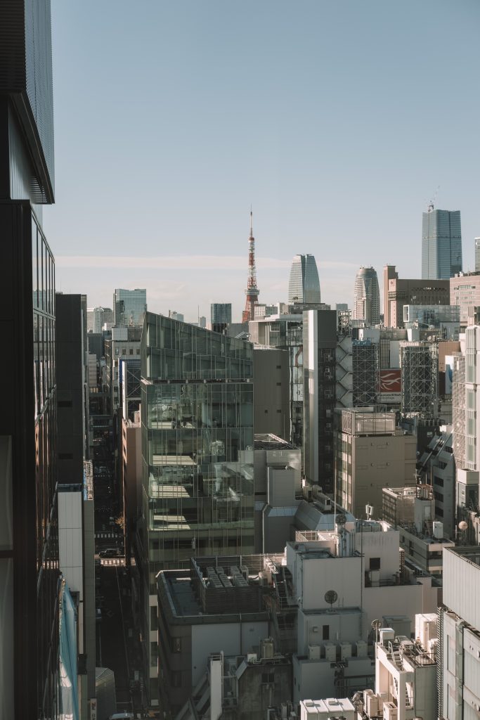 View of Tokyo from the lobby of Bills Ginza