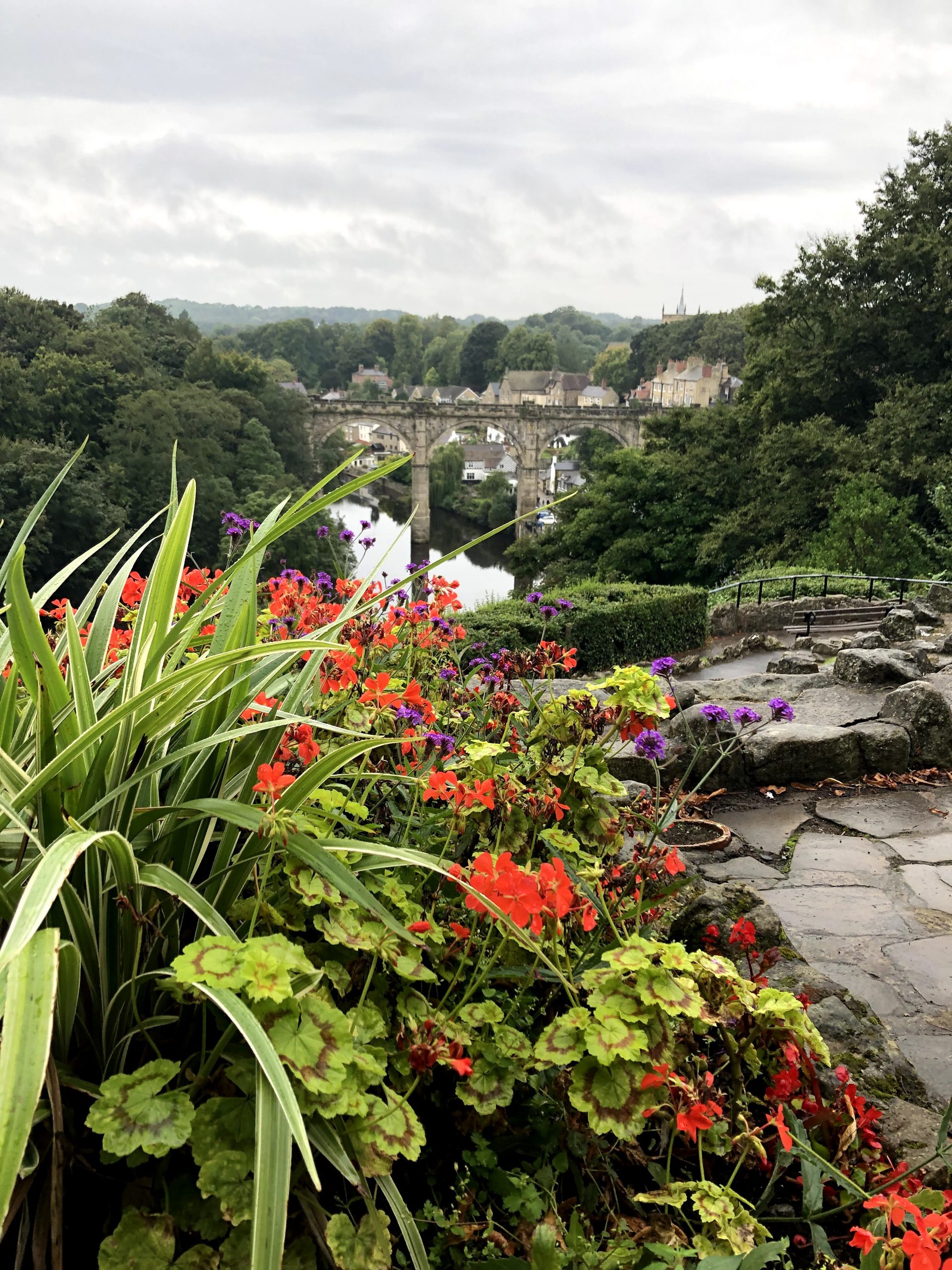 View of the Knaresborough viaduct from the castle grounds