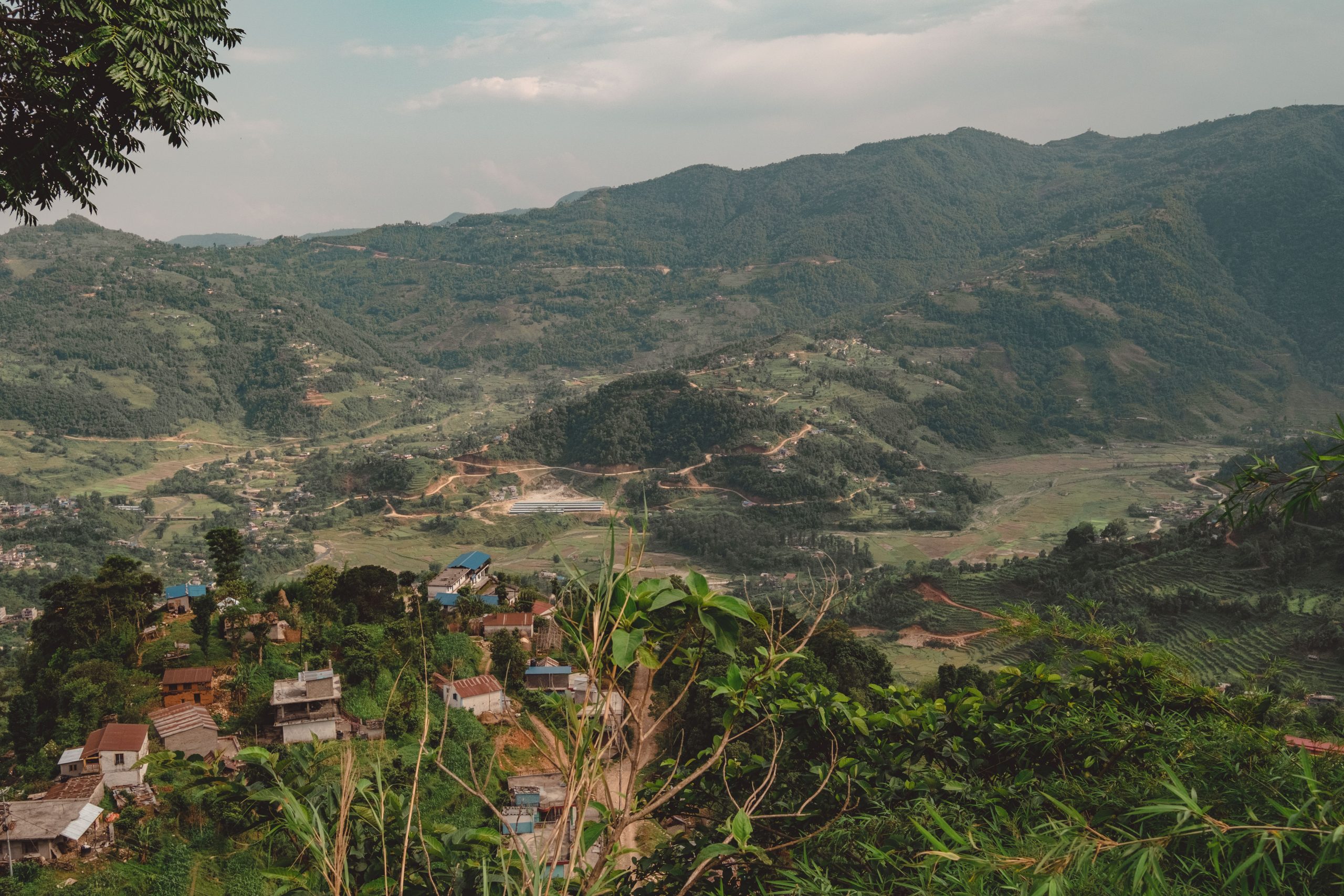 Views of Nepali tea plantations from above