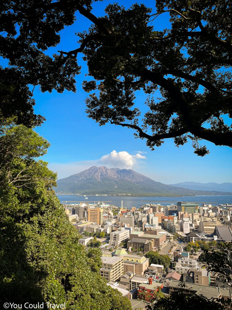 Views of Sakurajima from Shiroyama Park Observatory Deck