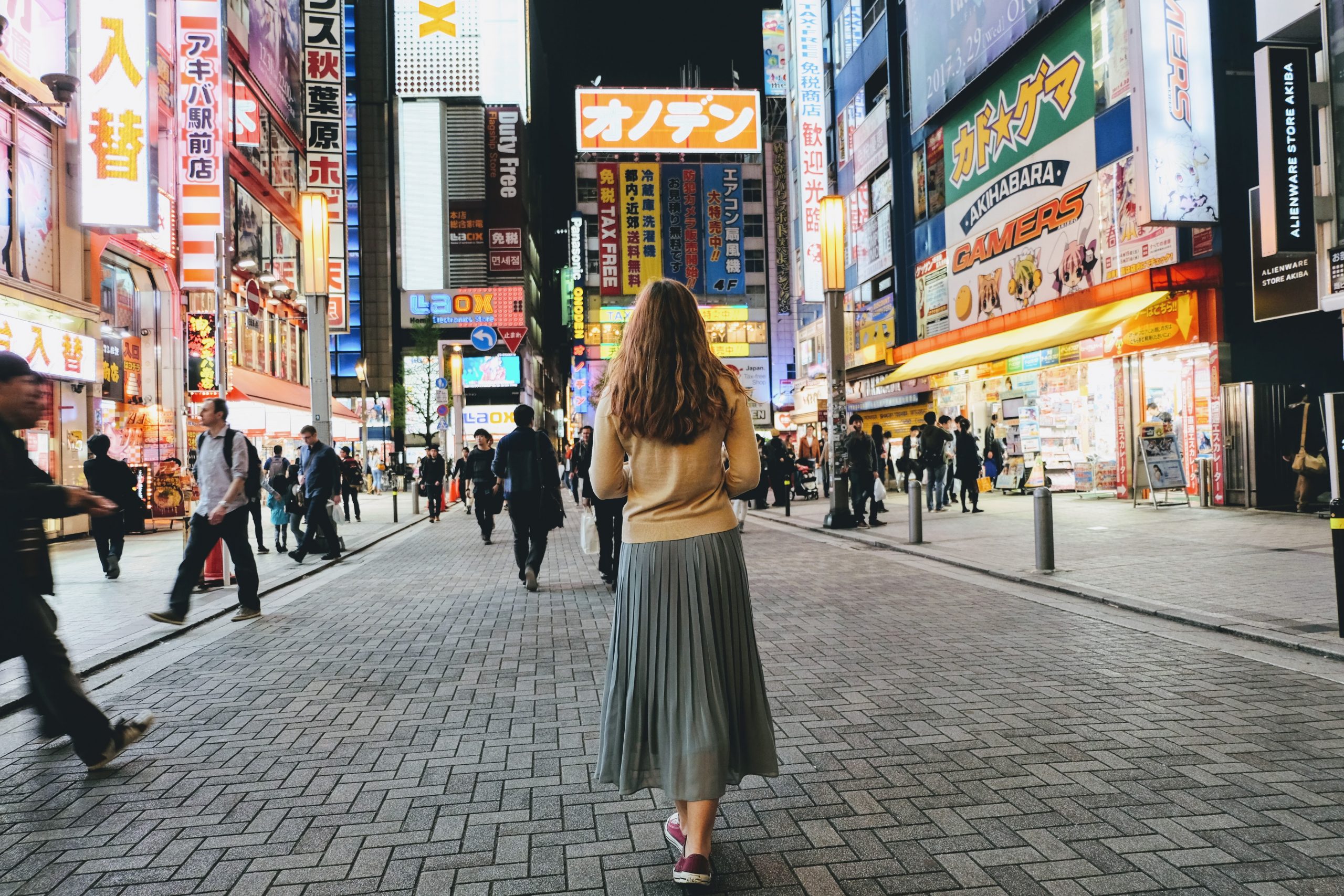 Visit Akihabara in the evening and see all the anime and manga shops