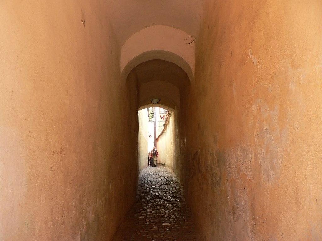 Walk on Strada Sforii in Brasov Romania