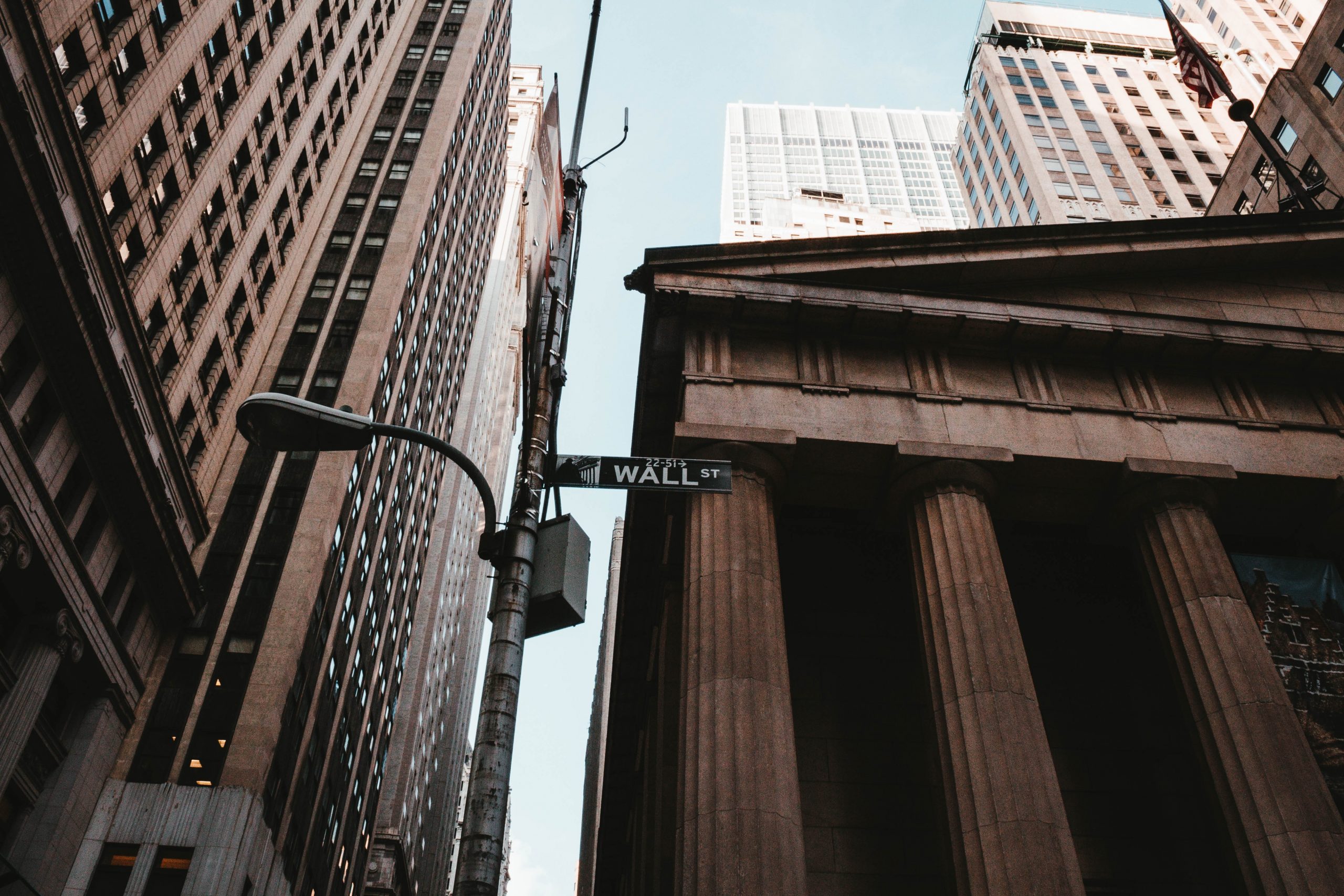 Wall street in the Financial District in NYC - stay here for a quiet and great time in NYC Wall street in the Financial District in NYC - stay here for a quiet and great time in NYC