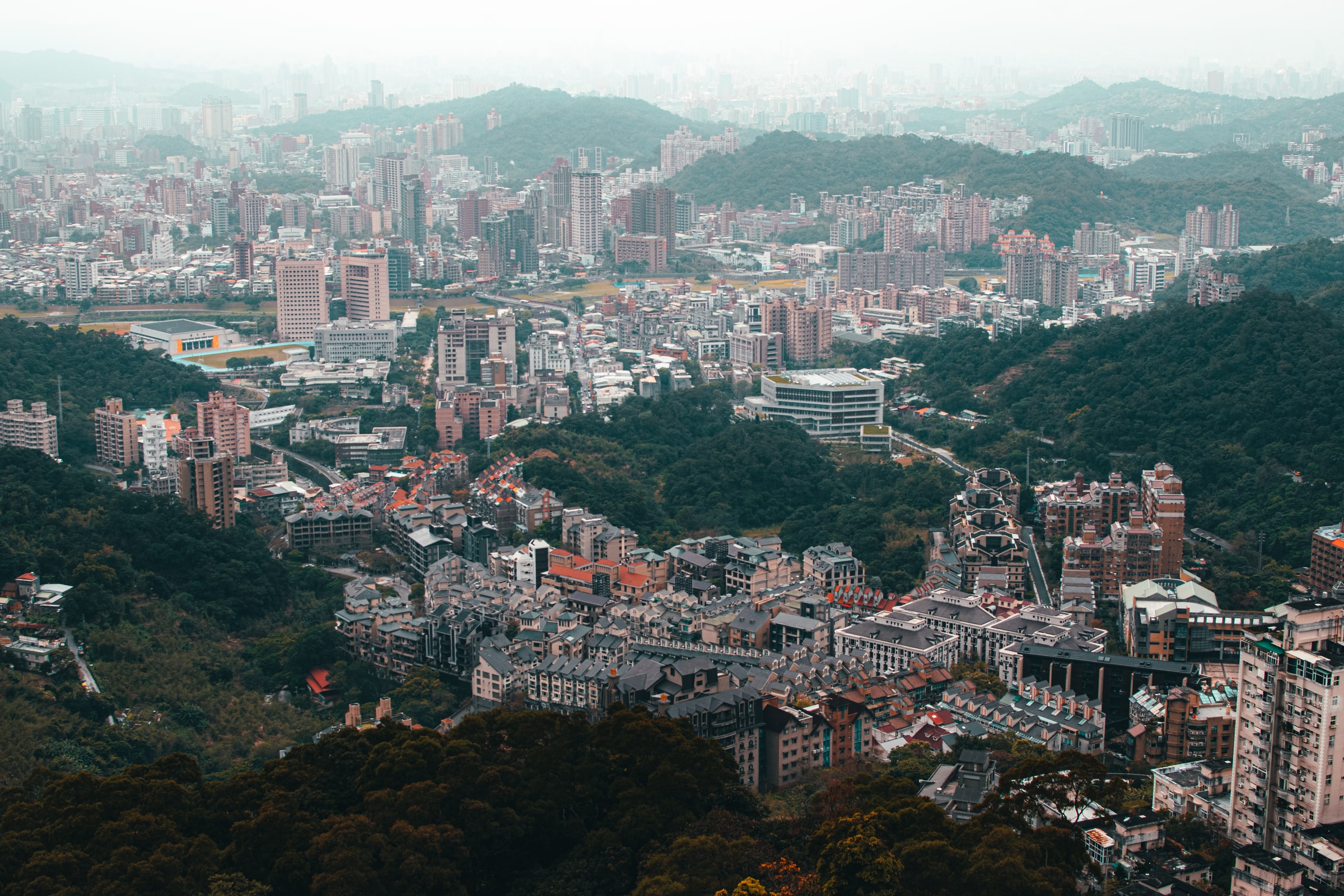 Wenshan District Taipei City View from Gondola Station