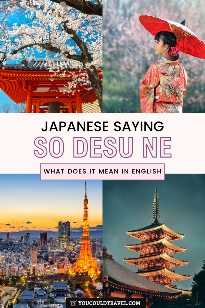 What does so desu ne mean in English