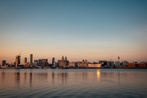 Where to stay in Liverpool - the city's waterfront during sunset