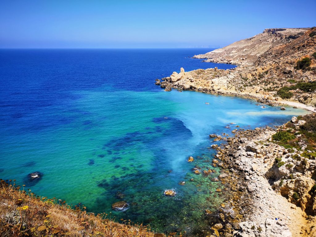 Where to stay in Malta - views of the crystal clear seas and gorgeous rugged terrain