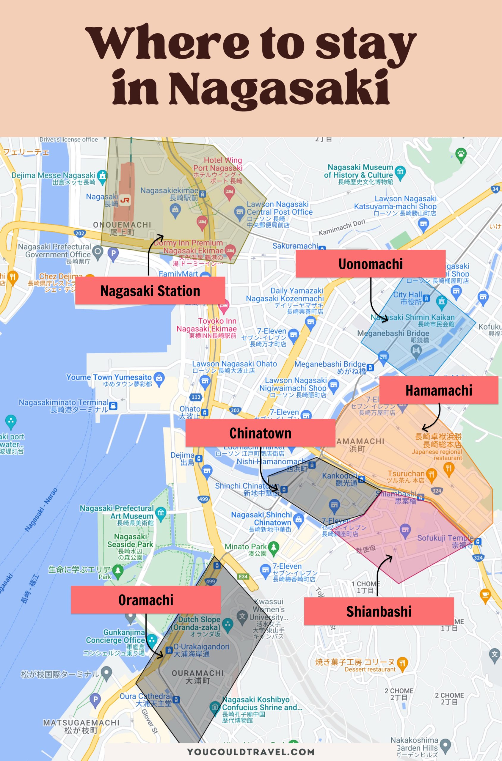Where to stay in Nagasaki - Neighbourhood Map