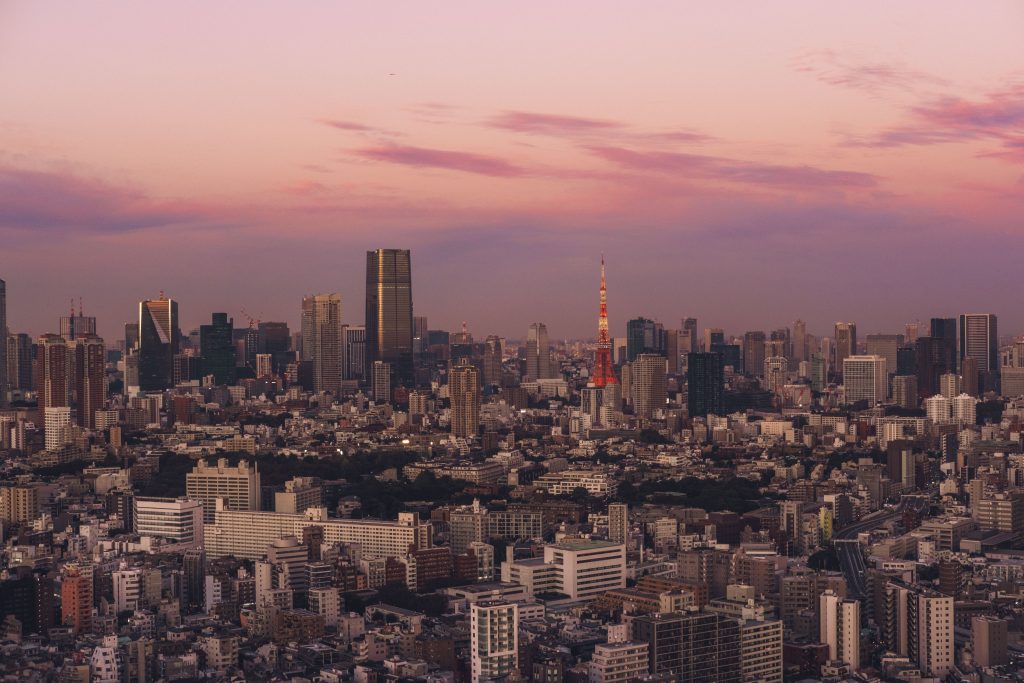 Where to stay in Tokyo - the vastness of Tokyo as seen from above at sunset