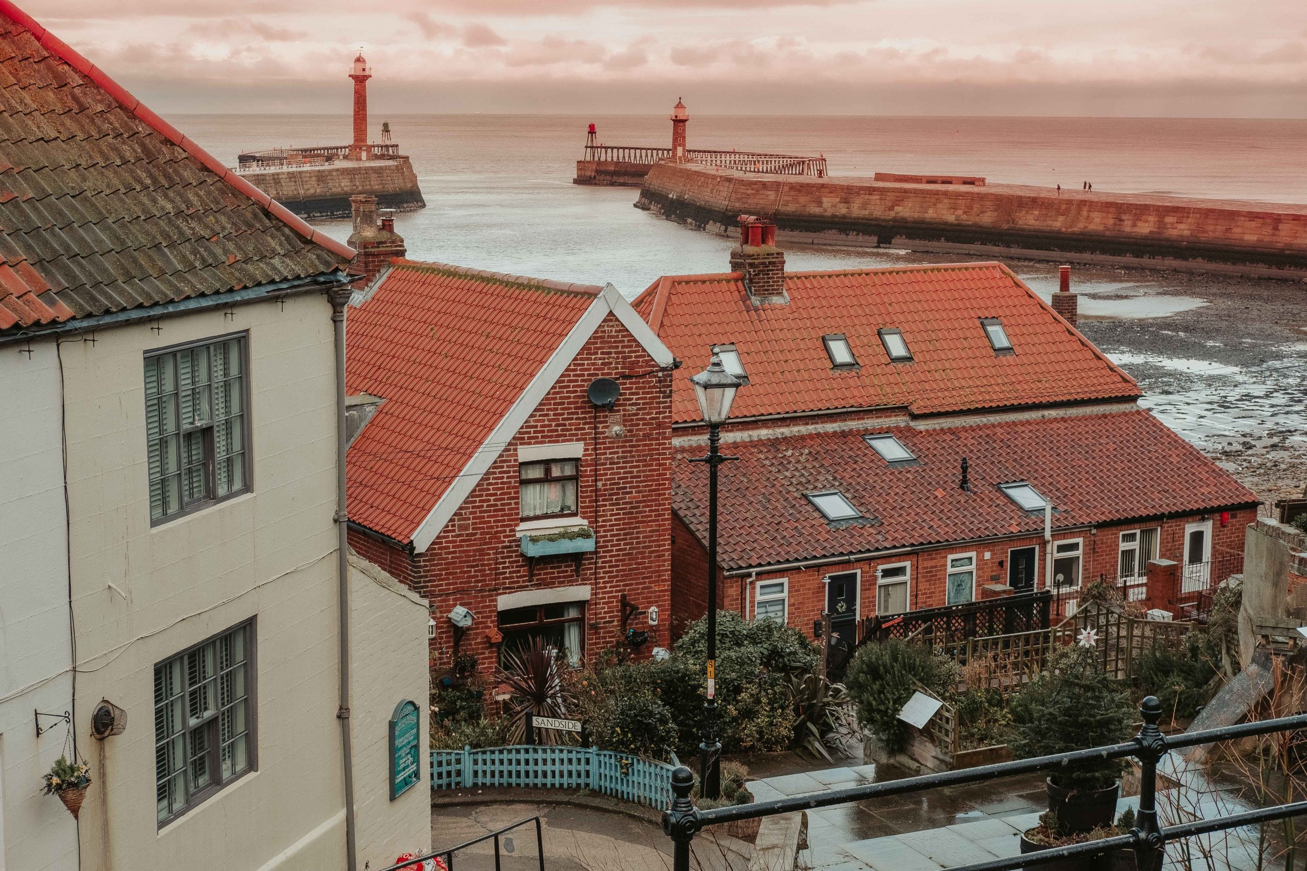 Whitby Harbour with its piers