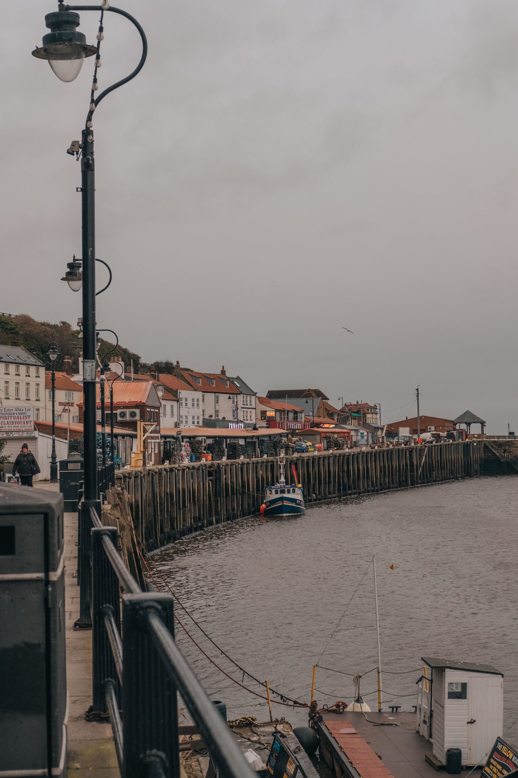 Whitby Harbour that leads to the Magpie Cafe