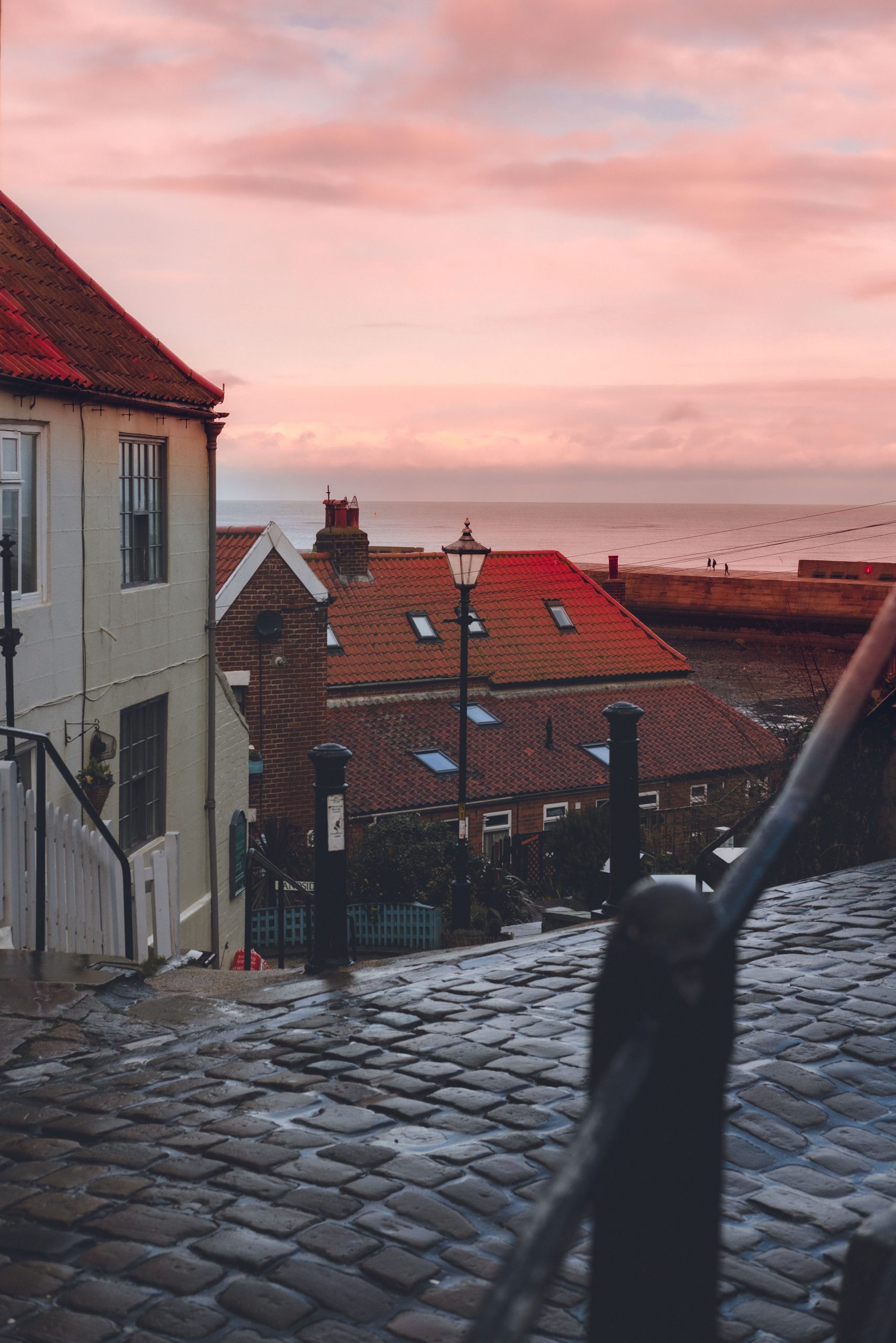 Whitby town during sunset Whitby town during sunset