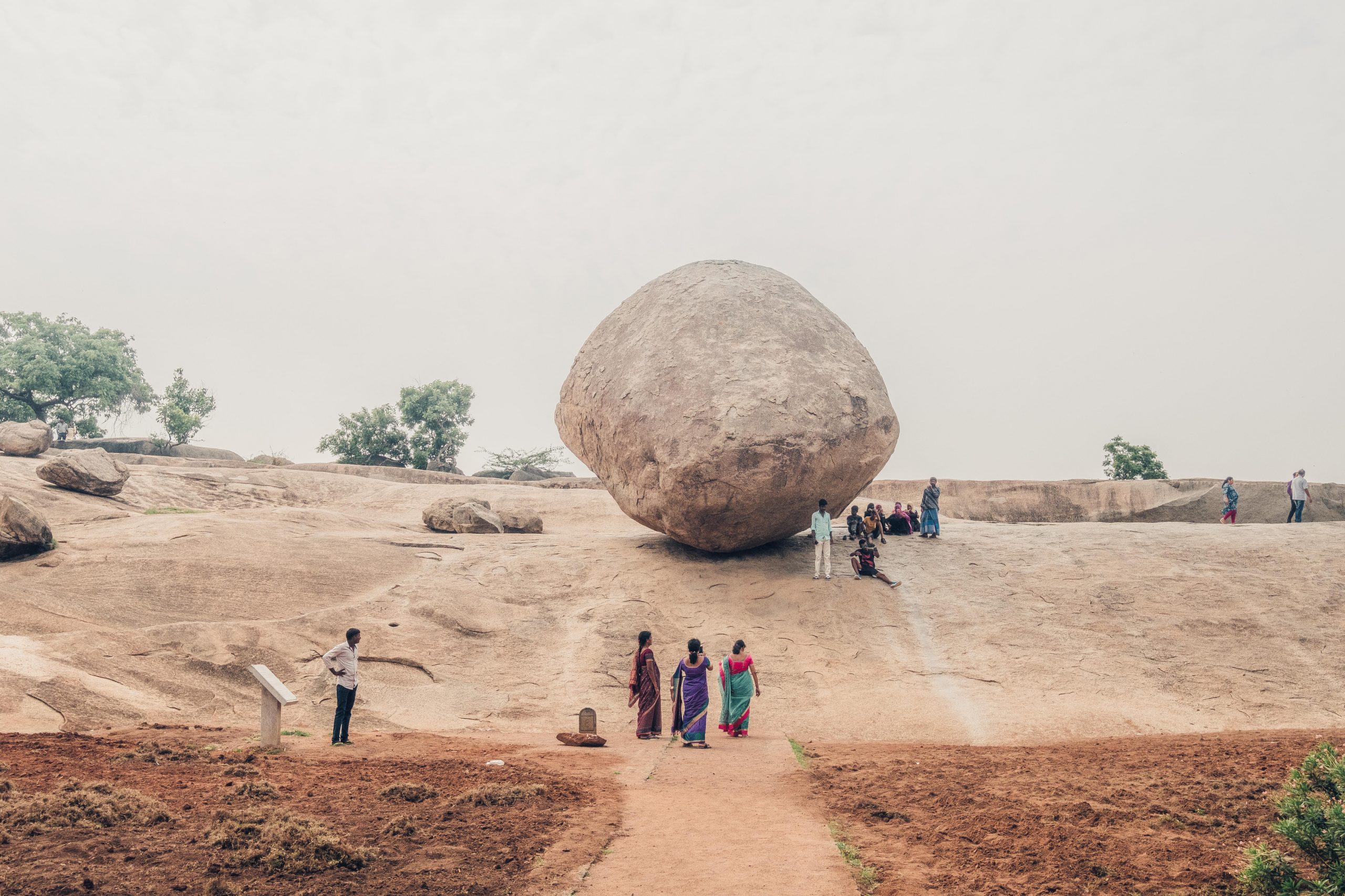 Women wearing traditional Indian clothes visiting sacred sites