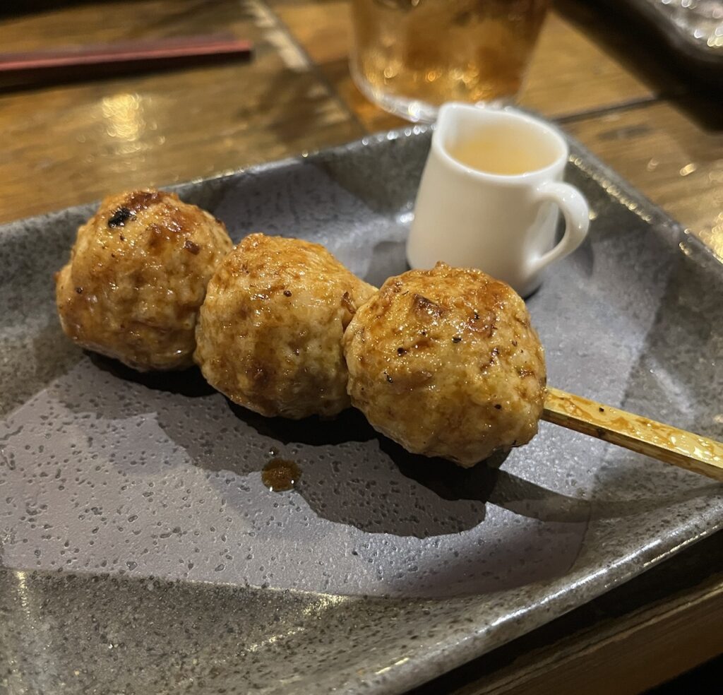 Piece of Yakitori from Kufuraku Ginza main shop in Tokyo