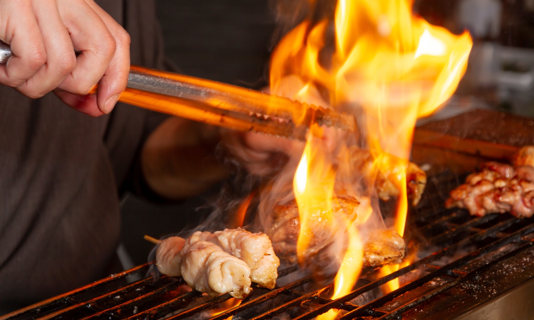 Yakitori on the grill Omoide Yokocho