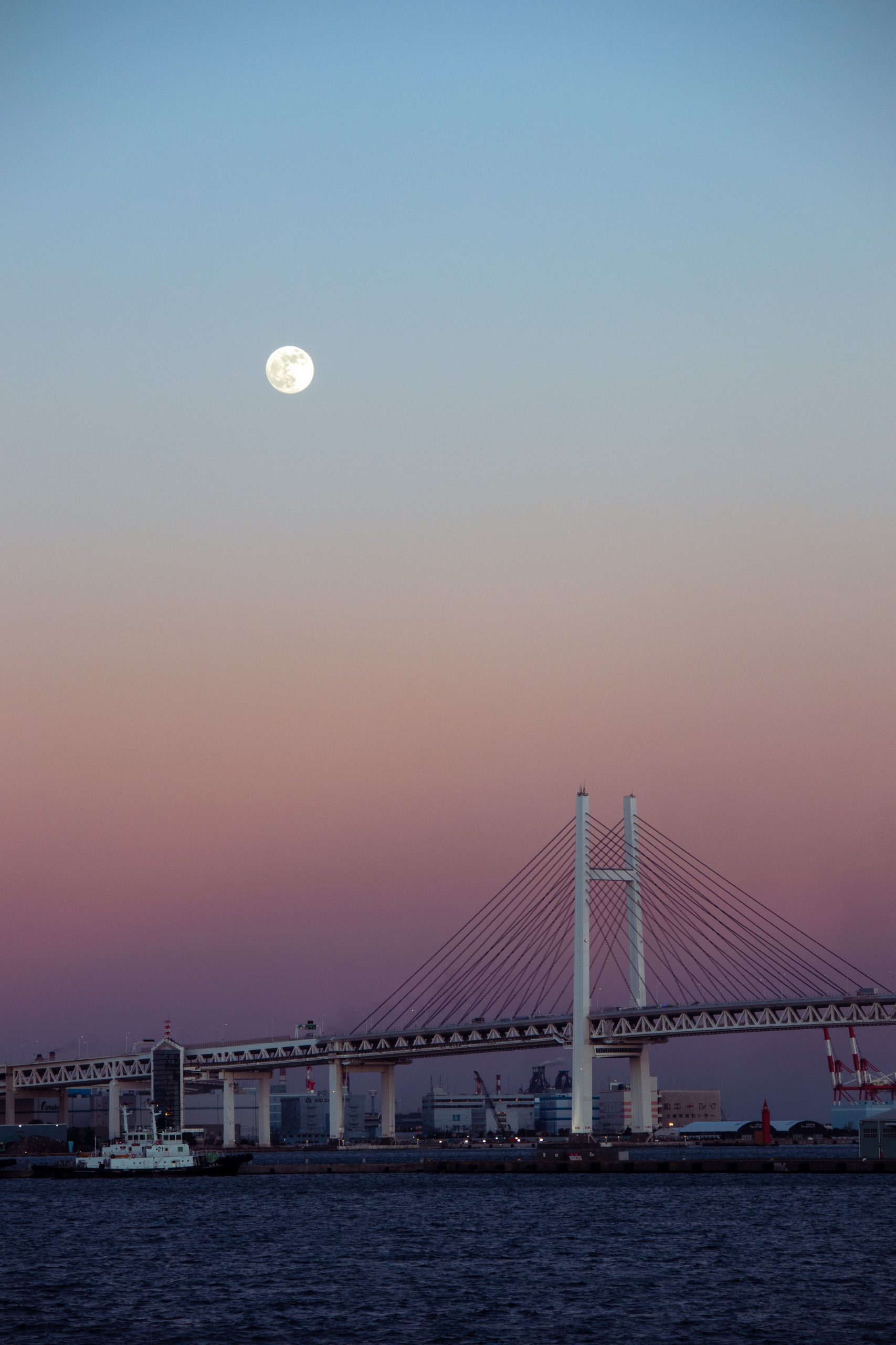 Yokohama bridge at sunset