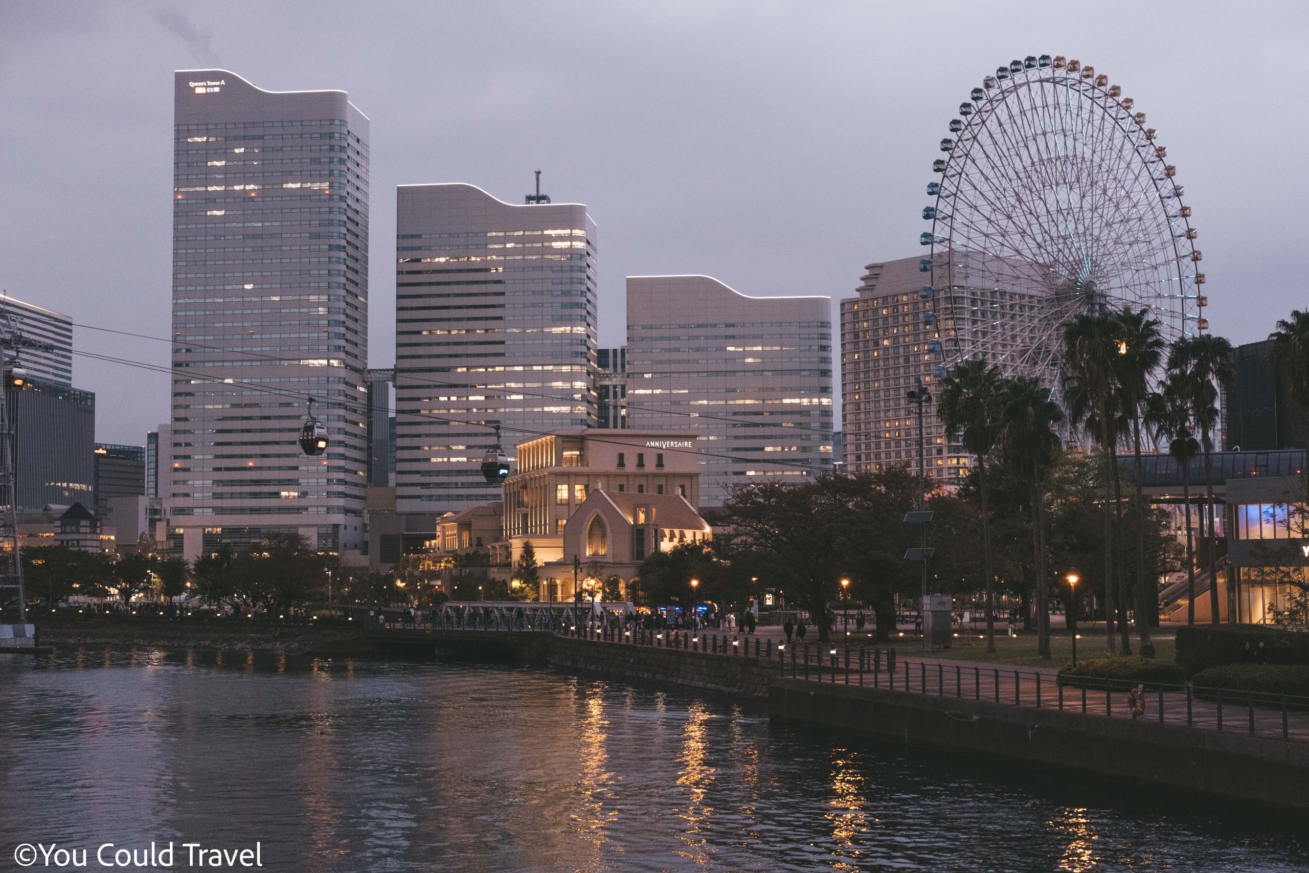 Yokohama cosmo world as seen from the waterfront Yokohama cosmo world as seen from the waterfront
