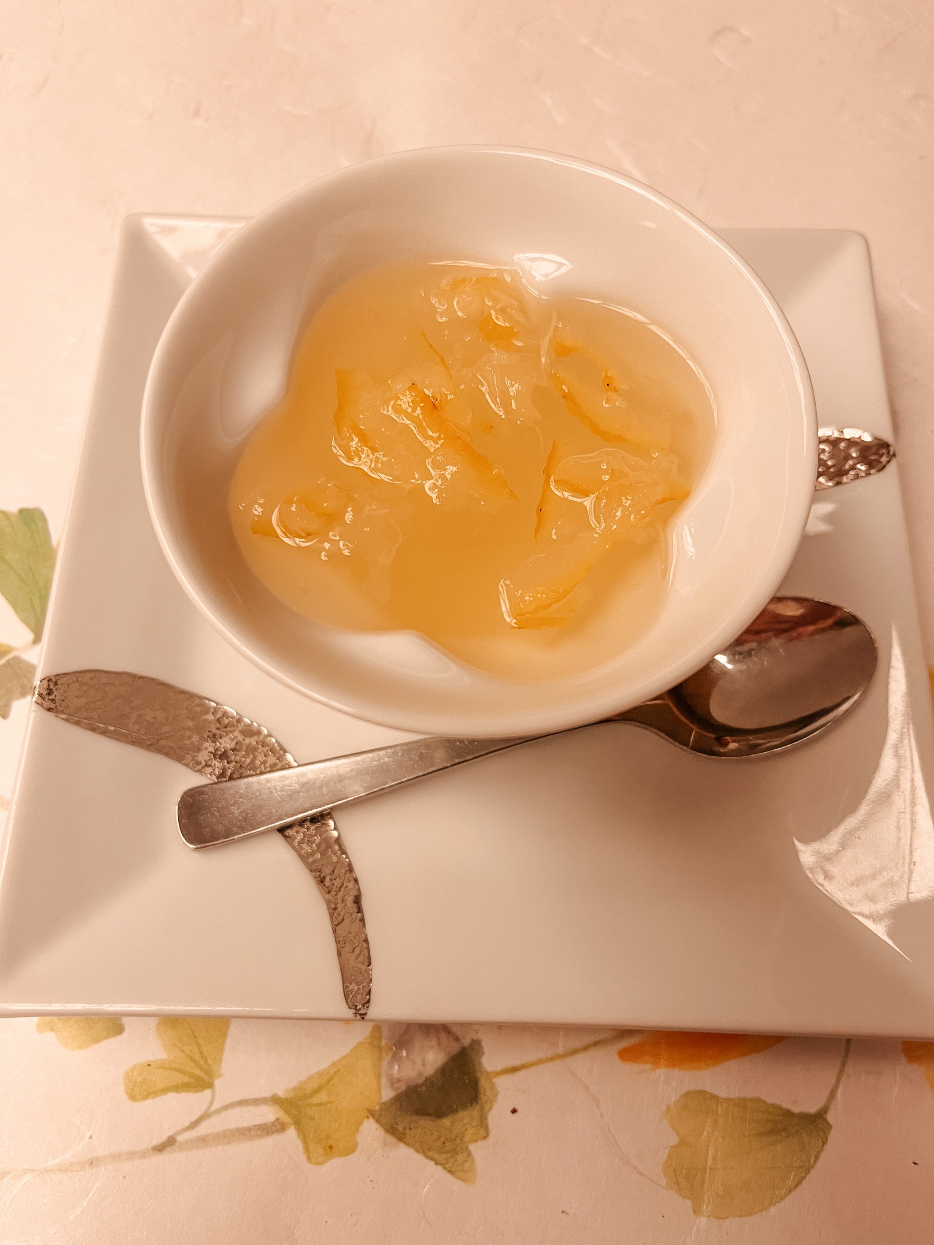 Yuzu jelly as dessert