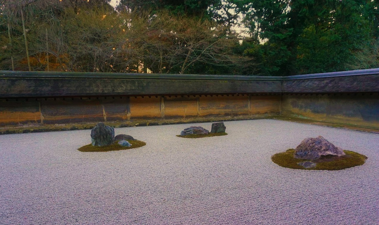 Zen Garden Rocks Kyoto Japan